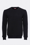 Black Plain Circle Neck Sweatshirt - Wessi