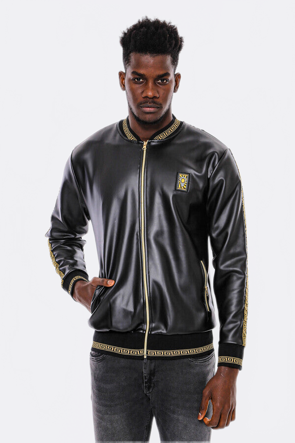 Black Leather Touch Seasonal Coat - Wessi