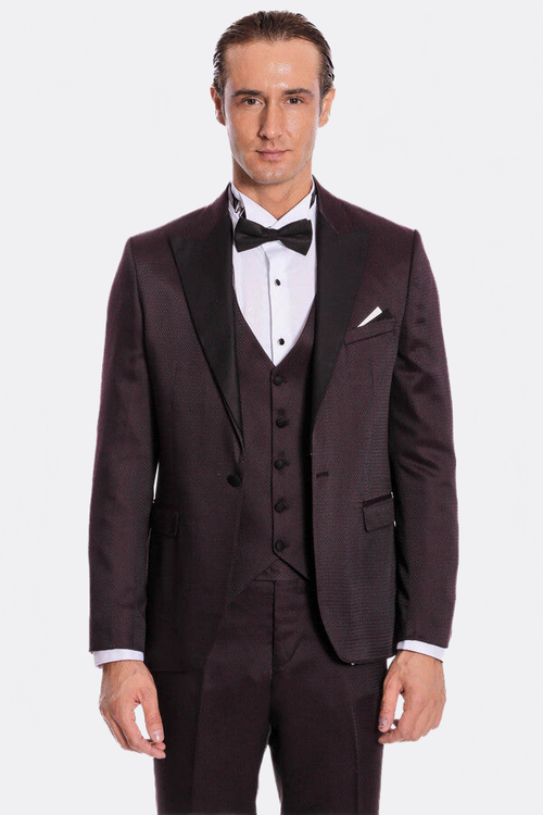 Claret Red and Black Tuxedo for Men | Wessi