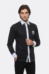 Cotton- Satin Black Men's Sport Shirt - Wessi