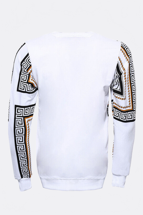 Skull Printed White Sweatshirt - Wessi