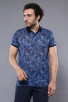 Patterned Blue Polo T-Shirt | Wessi