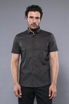Patterned Short Sleeves Khaki Men Shirt - Wessi