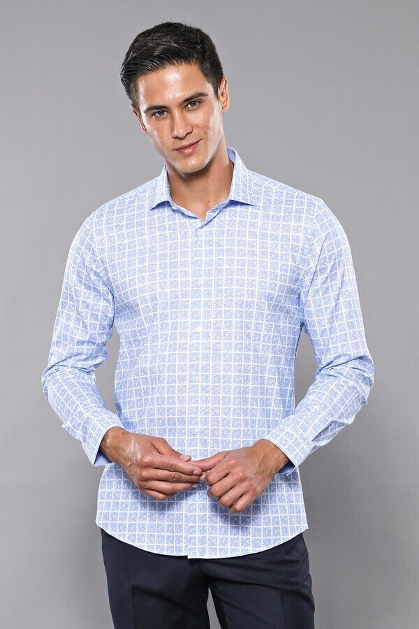 Plaid Light Blue Shirt - Wessi