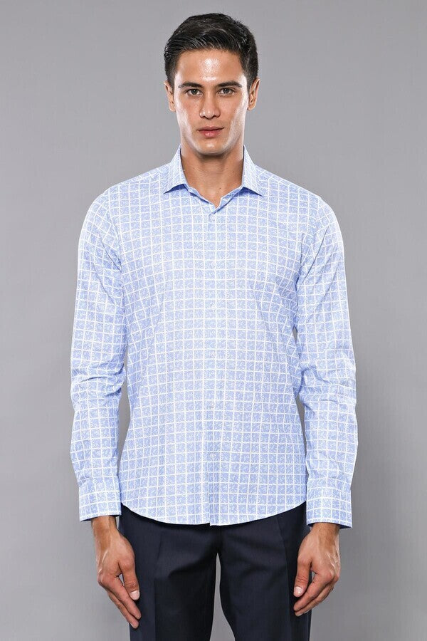 Plaid Light Blue Shirt - Wessi