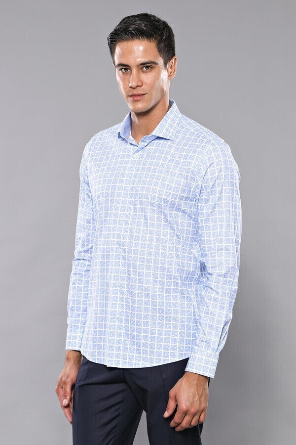 Plaid Light Blue Shirt - Wessi