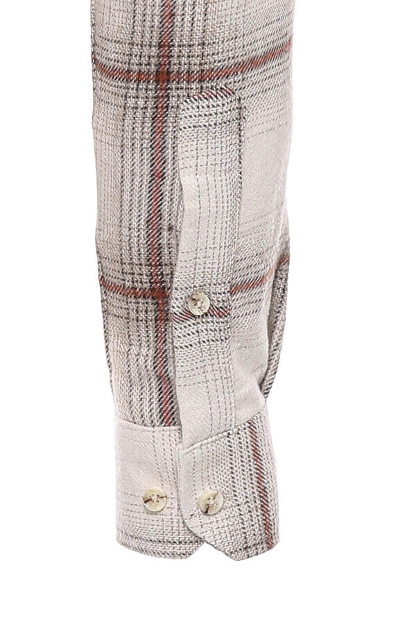 Plaid Light Brown Men Lumberjack Shirt - Wessi