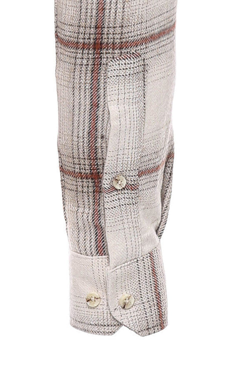 Plaid Light Brown Men Lumberjack Shirt - Wessi