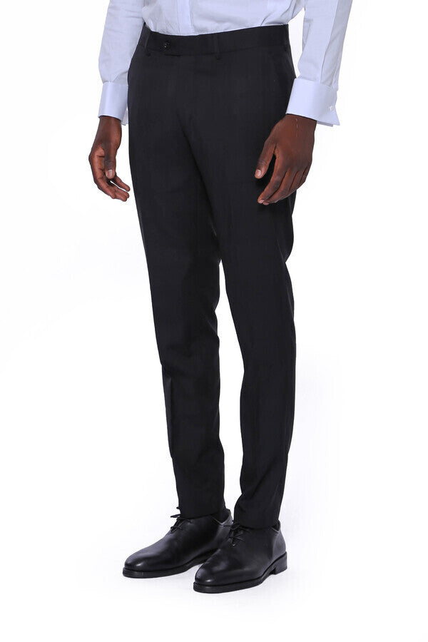 Plain Men Black Pants - Wessi