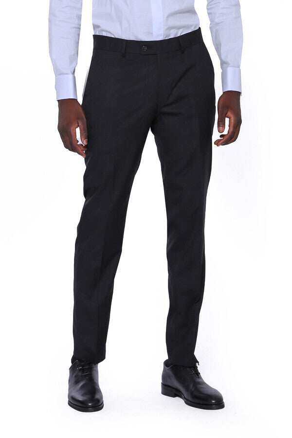 Plain Men Black Pants - Wessi