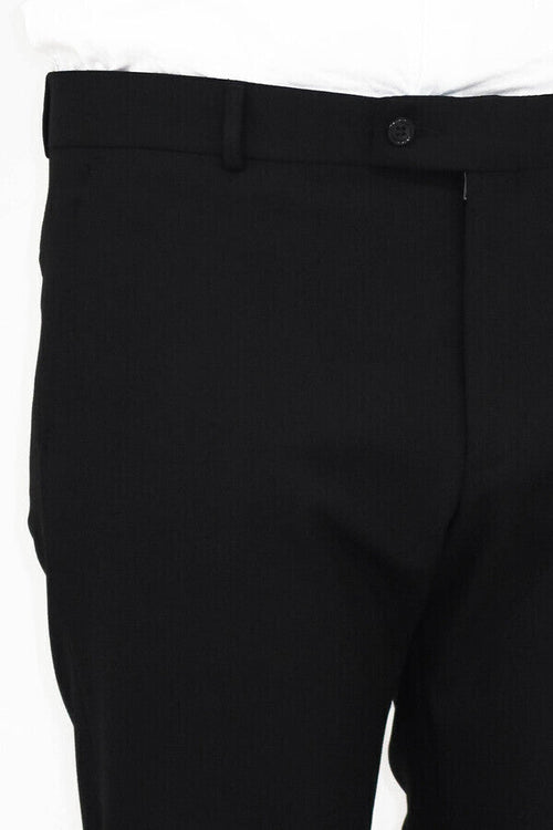 Slim Fit Plain Black Men Pants - Wessi