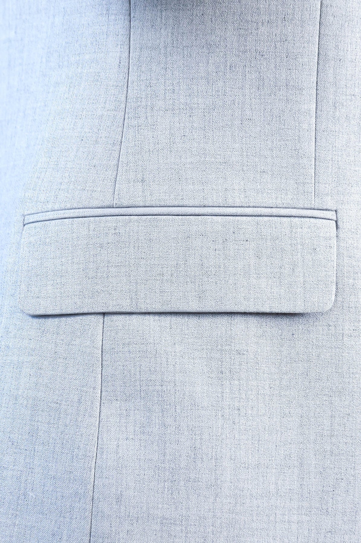 Light Blue Slim Fit Two-Button Linen Men's Suit - Wessi