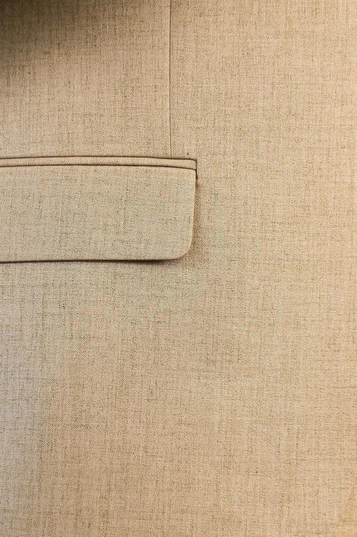 Sand Beige Slim Fit Two-Button Linen Men’s Suit - Wessi