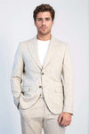 Stone Slim Fit Two-Button Linen Men’s Suit - Wessi
