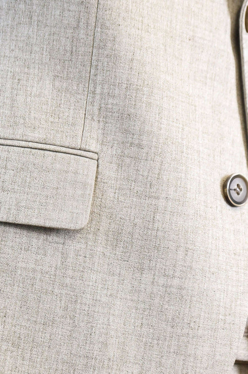 Stone Slim Fit Two-Button Linen Men’s Suit - Wessi
