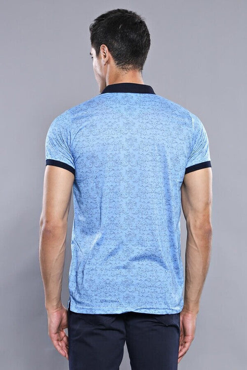 Turquoise Floral Patterned T-Shirt | Wessi