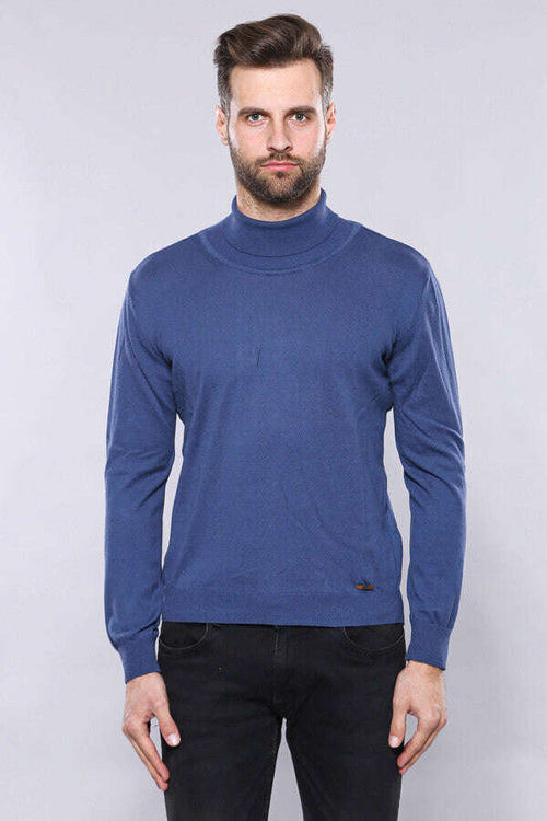 Turtleneck Blue Sweater | Wessi