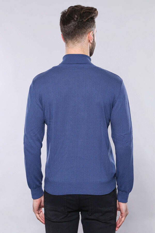 Turtleneck Blue Sweater | Wessi