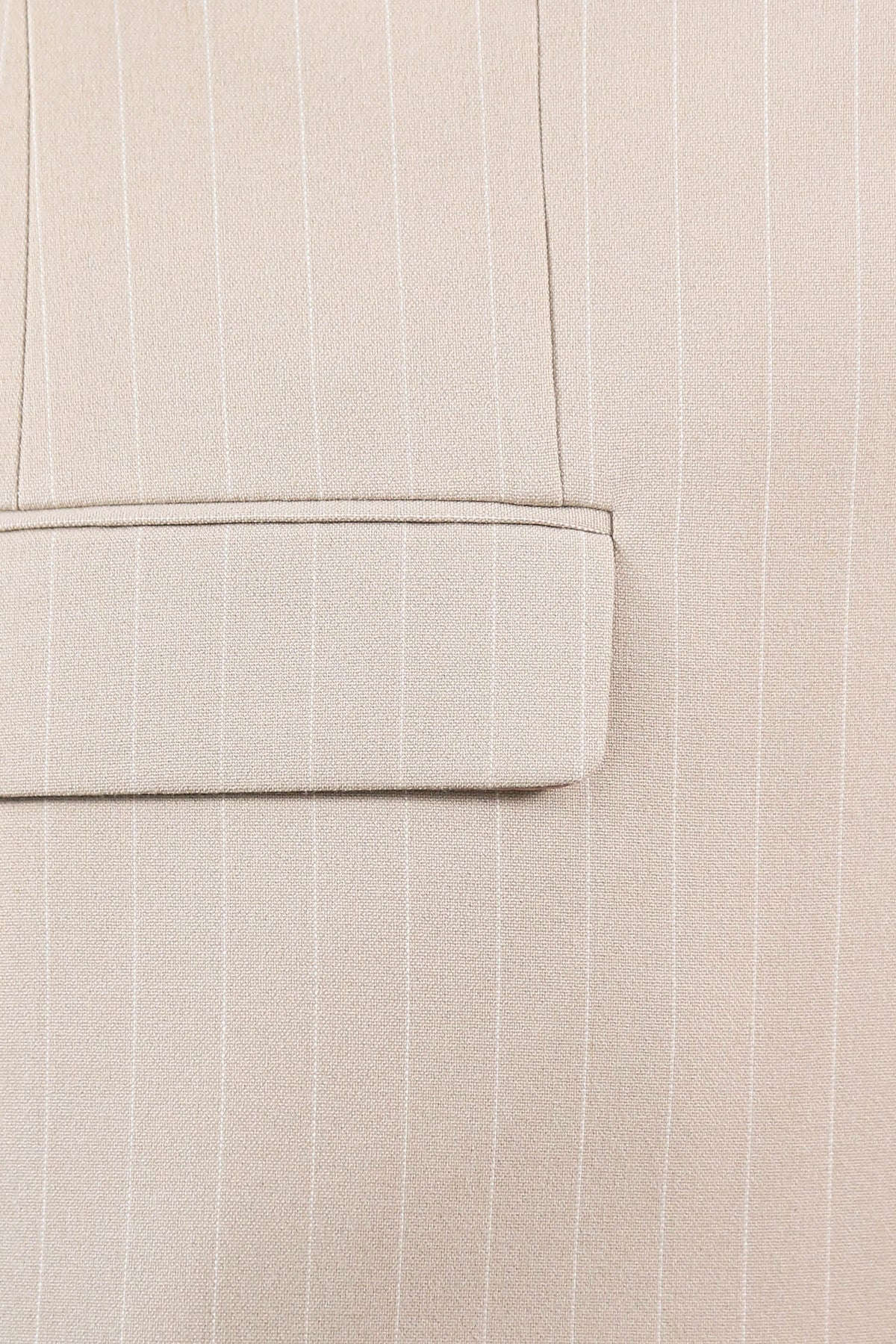 Pinstripe Single Button Vested Cream Men's Suit – Wessi