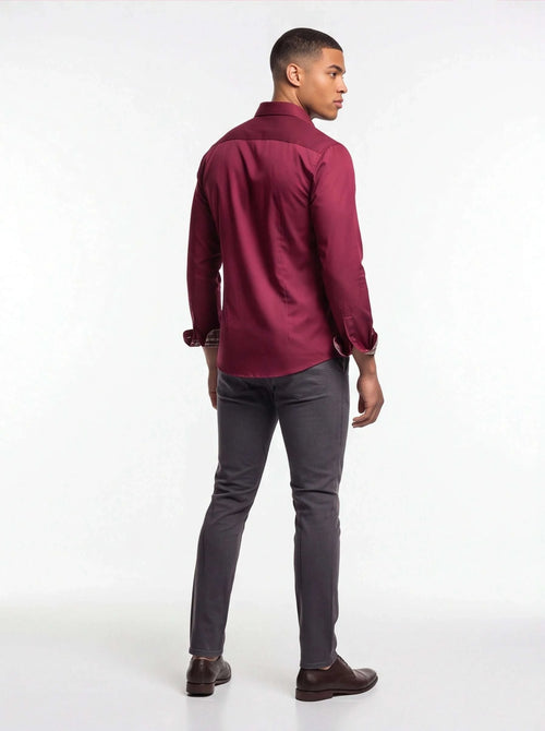 Men's Formal Slim Fit Long Sleeve Button-Up Shirt with Pocket Koala Sydney 