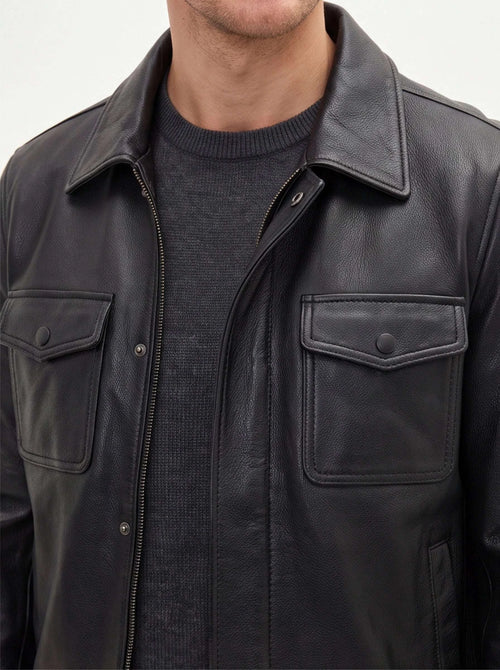 Men’s Trendy British Style Retro Lapel Leather Jacket Koala Sydney 