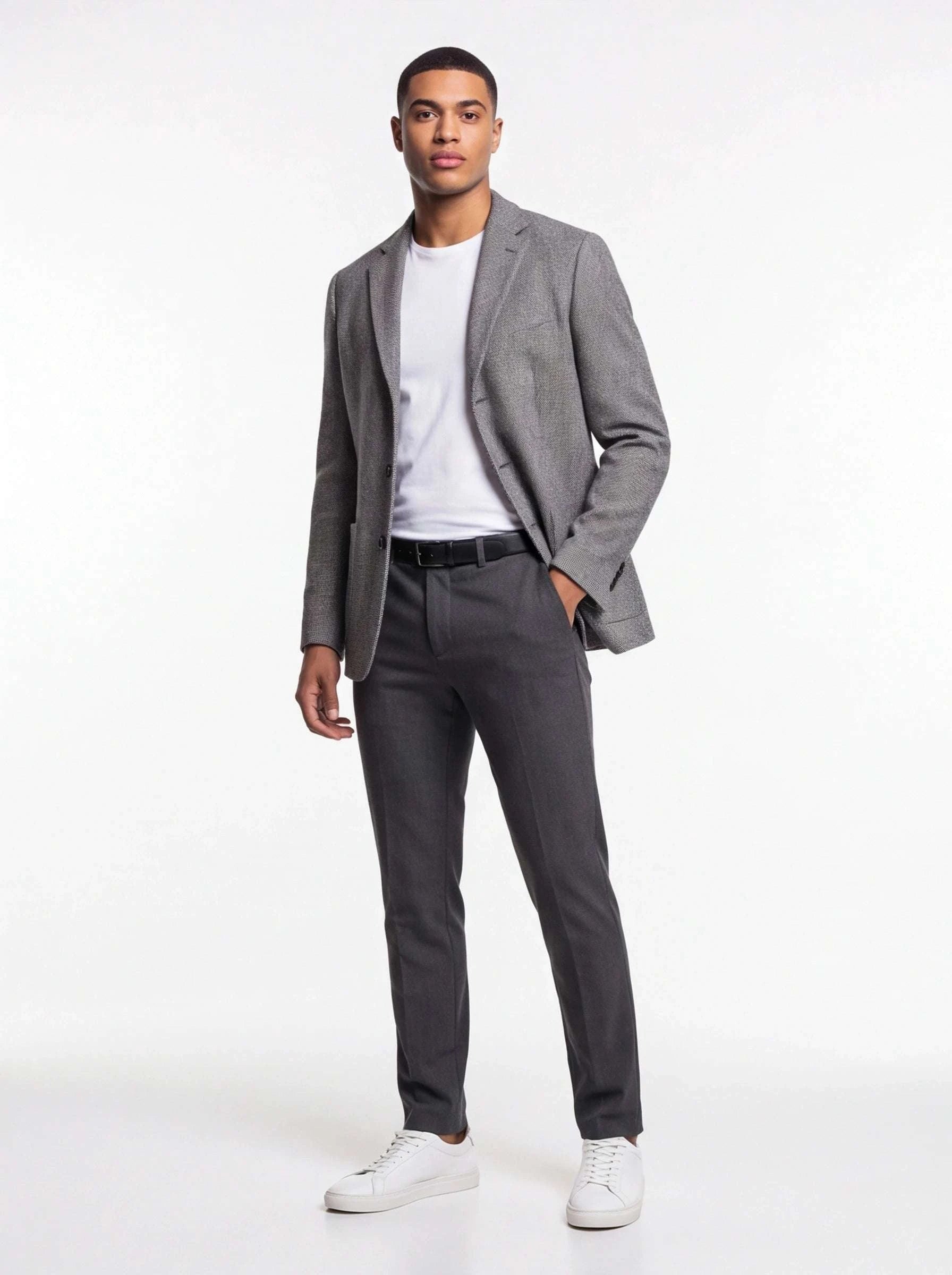 Men's Wool Blazer Herringbone Pattern Casual Business Suit Jacket Koala Sydney 